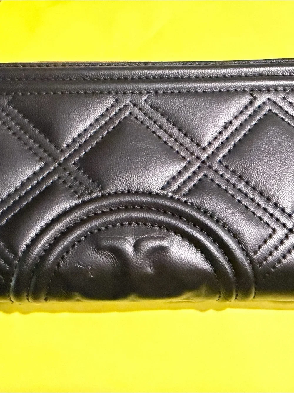 Tory Burch Black Quilted Leather Long Wallet